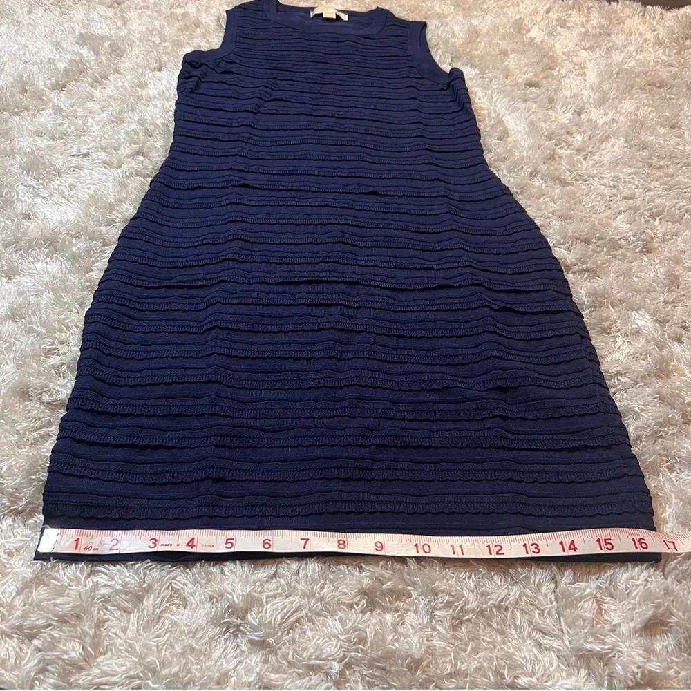 Michael Kors Navy Ruffled Tube Dress Size Medium